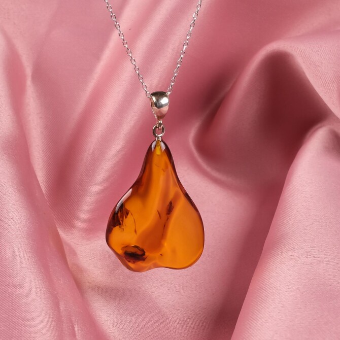 Sertifikalı Doğal Damla Kehribar Kadın Kolye TB13497 - Tesbihcibaba