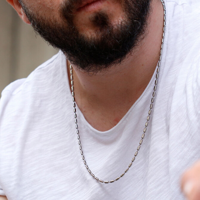 Sezonun Trendi Özel Kesim 316L Çelik Erkek Kolye - Tesbihcibaba