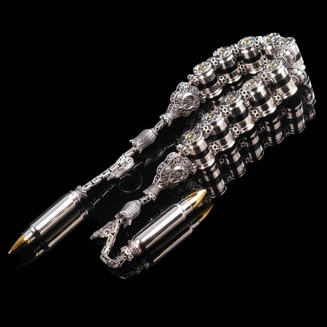 Silver Renk Gümüş Tasarım Zaza Kurşun Tesbih - Tesbihcibaba