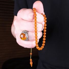 Sistemli Tasarım El İşi Osmanlı Kehribar Tesbih - 1