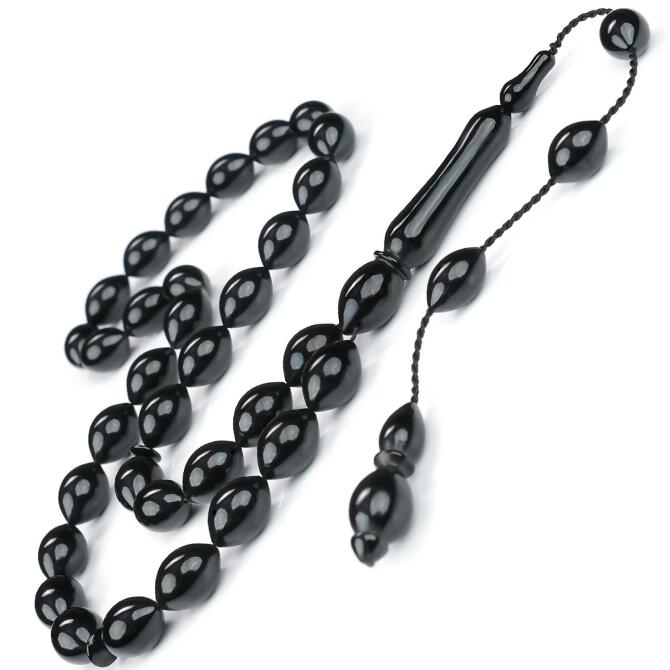 Siyah Altın - Beyzi Kesim Sade Oltu Taşı Tesbih - Tesbihcibaba