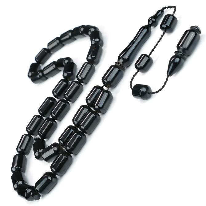 Siyah Altın - Kapsül Kesim Sade Oltu Taşı Tesbih - Tesbihcibaba