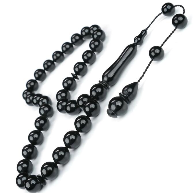 Siyah Altın - Misket Kesim Sade Oltu Taşı Tesbih - Tesbihcibaba