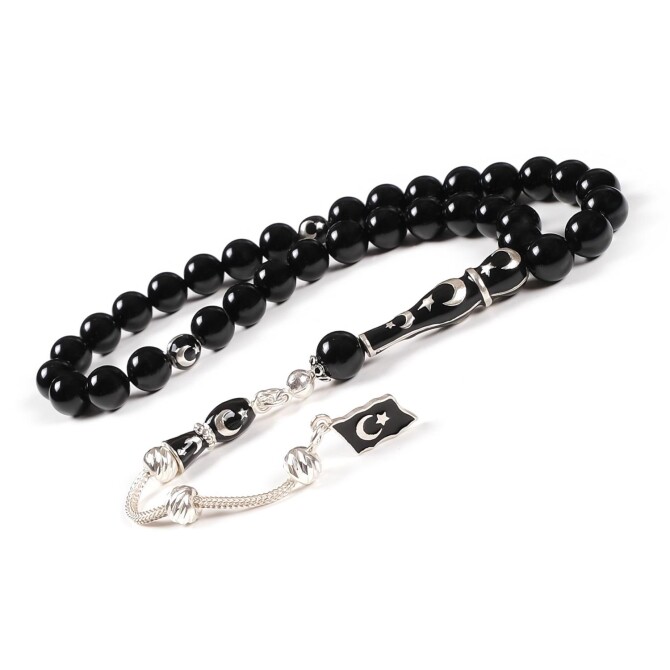 Siyah Sancak Bilek Boy Oniks Taşı Tesbih - Tesbihcibaba