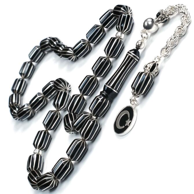 Siyah Sancak Yarma Erzurum Oltu Taşı Tesbih - Tesbihcibaba