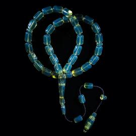 Sky Blue Eşsiz Eser Dominik Damla Kehribar Tesbih - 1