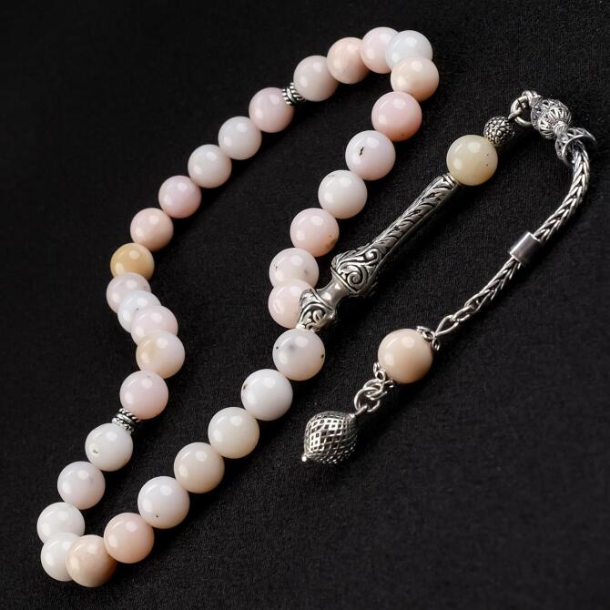 Space Pink Pembe Opal Doğaltaş Tesbih - Tesbihcibaba