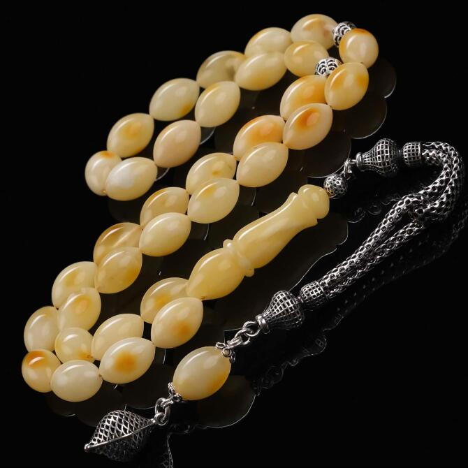 St.Petersburg Hareli Sertifikalı Damla Kehribar Tesbih - Tesbihcibaba