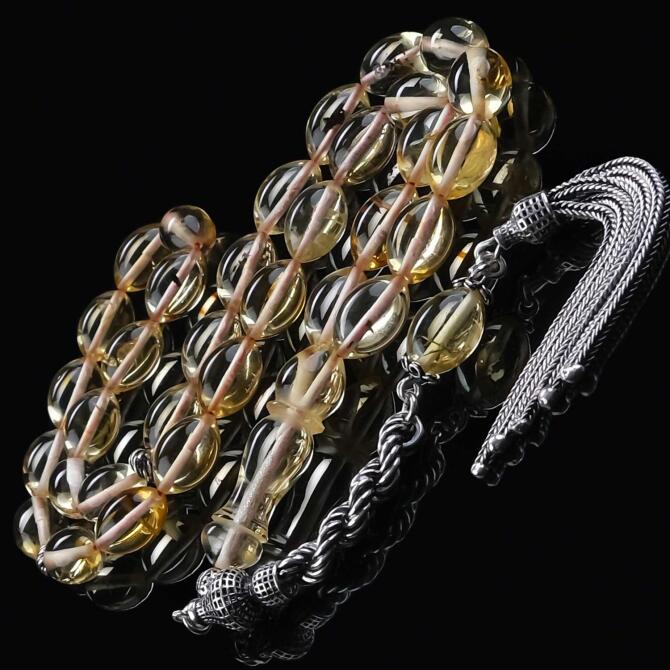 Su Damlası Kral Zincir Sertifikalı Has Kehribar Tesbih - Tesbihcibaba