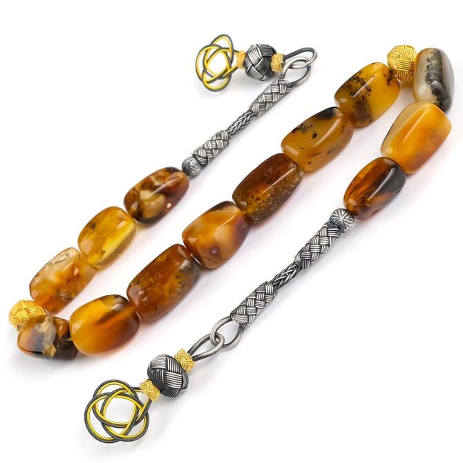 Tamamen Doğal Yapısıyla Damla Kehribar Zaza Tesbih - Tesbihcibaba