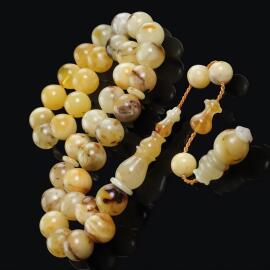 Tamamen Doğal Yapısıyla Misket Kaya Damla Kehribar Tesbih - 1