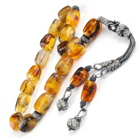 Tamemen Doğal Yapısıyla Kaya Damla Kehribar Tesbih - Tesbihcibaba