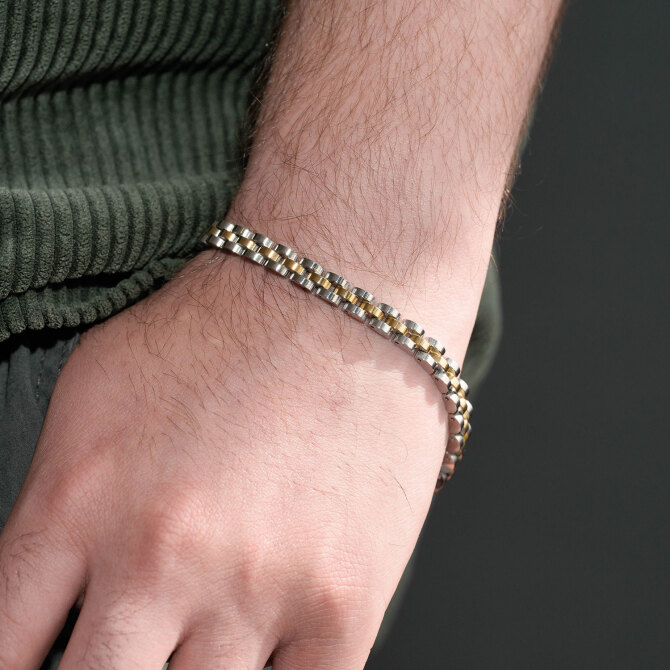 Tarzını Yansıt-Gold-Silver Paslanmaz Çelik Bileklik - Tesbihcibaba