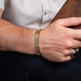 Tarzını Yansıt-Saat Kordonu Model Gold Çelik Bileklik - 2