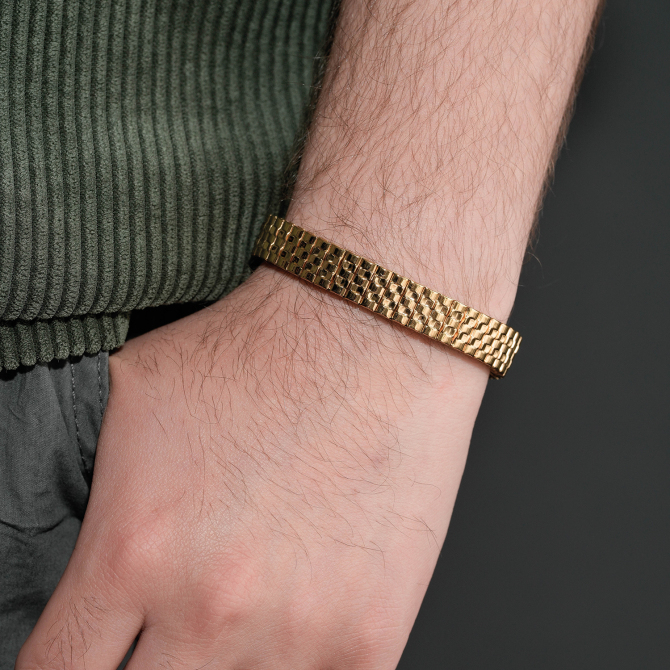 Tarzını Yansıt-Saat Kordonu Model Gold Çelik Bileklik - Tesbihcibaba