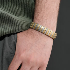 Tarzını Yansıt-Saat Kordonu Model Silver-Gold Çelik Bileklik - 1