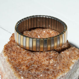 Tarzını Yansıt-Saat Kordonu Model Silver-Gold Çelik Bileklik - 3