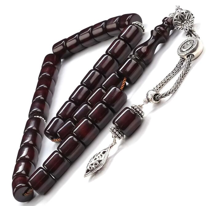 Tekerlek Kesim Eski Usül Benzetme Sıkma Kehribar Tesbih - Tesbihcibaba