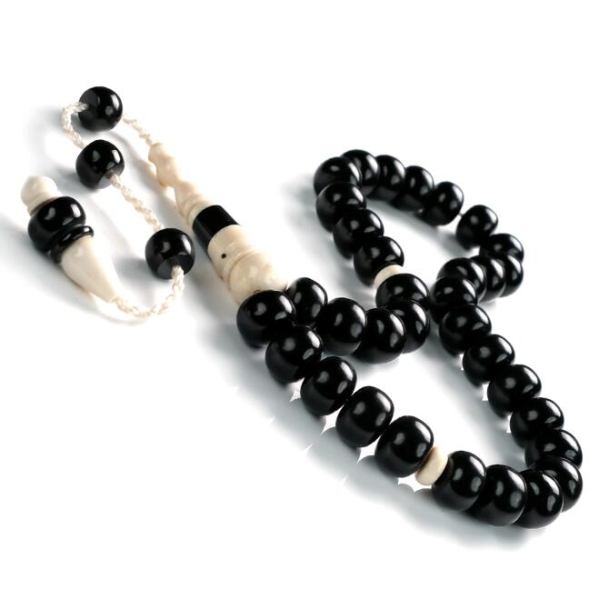 Tekerlek Kesim Fildişi İmame Oltu Taşı Tesbih - Tesbihcibaba