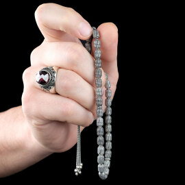 Telkari Karartma Gümüş Tesbih - 1