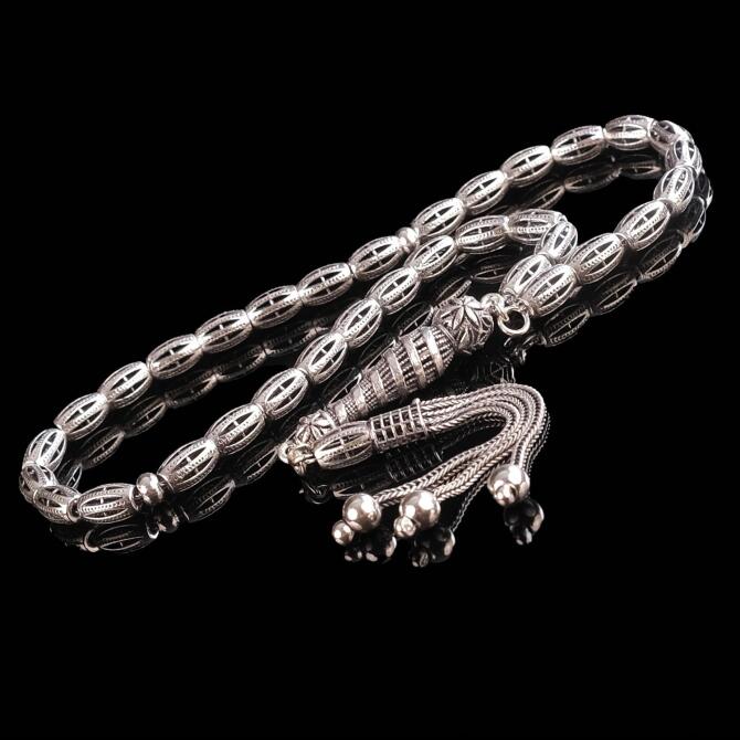 Telkari Model Soft 925 Ayar Gümüş Tesbih - Tesbihcibaba