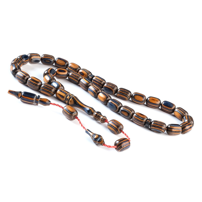 Baba Atölyeden Kafur Ağacı Natural Mavi Mix Tesbih - Tesbihcibaba