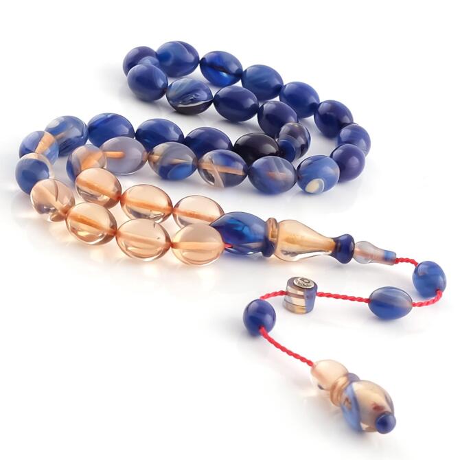 Baba Atölyeden Lapis Mavi Sıkma Kehribar - Tesbihcibaba