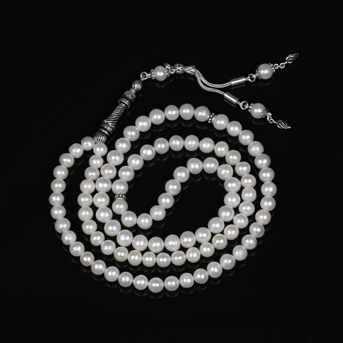 Gümüş Tasarım 99'luk İnci Tesbih - Tesbihcibaba