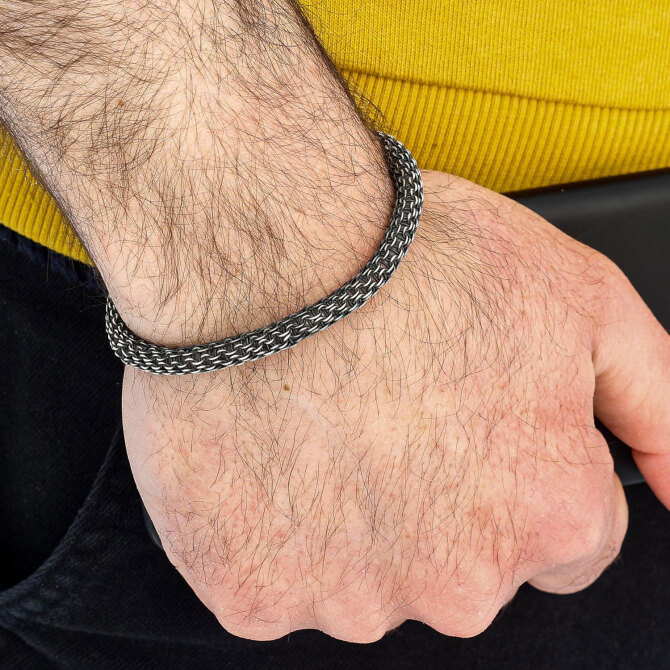 Trabzon İşi El Örmesi 1000 Ayar Gümüş Bileklik - Tesbihcibaba