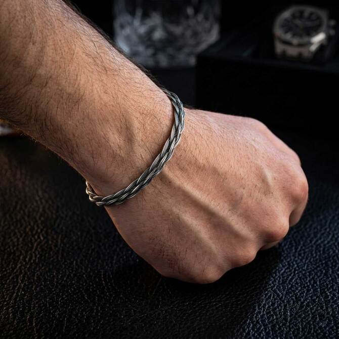 Trabzon Kazaziye Örme 1000 Ayar Gümüş Bileklik - Tesbihcibaba