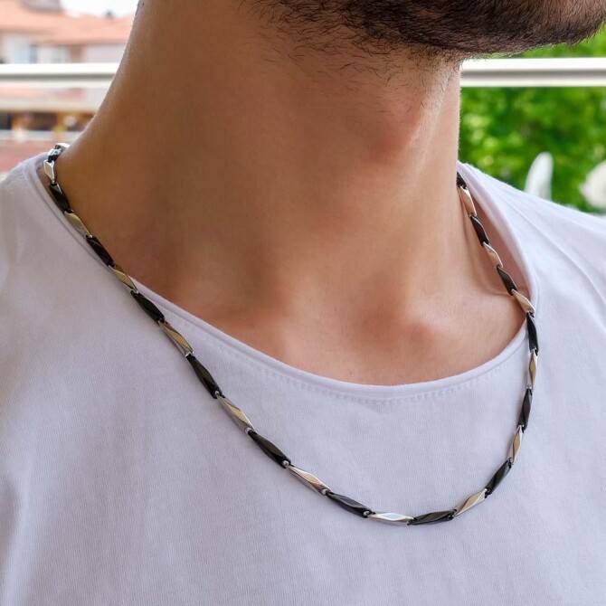 Trend Kesme Model Paslanmaz Çelik Erkek Kolye - Tesbihcibaba