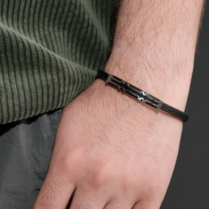 Trend Model Ritim Deri Çelik Bileklik - Tesbihcibaba