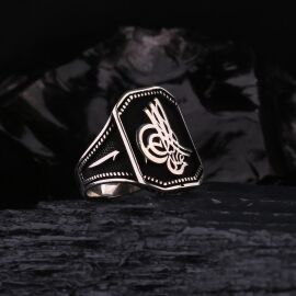 Tuğra Tasarım 925 Ayar Gümüş Yüzük - 1
