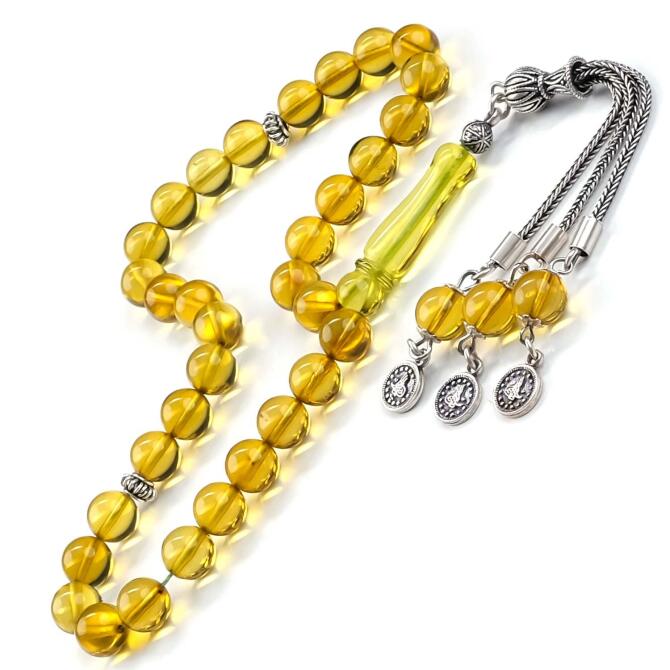 Tuğra Tasarım Karayip Damla Kehribar Tesbih - Tesbihcibaba