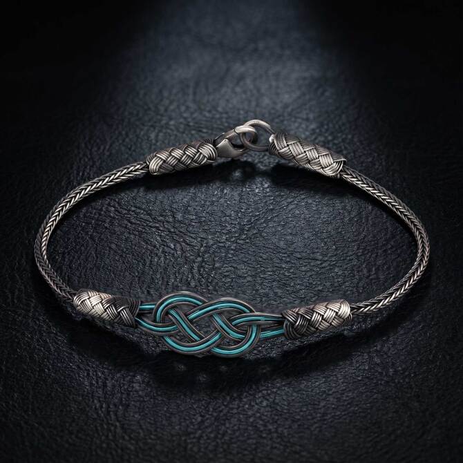Turquoise Mikro Şems Woven Kazaz Bracelet