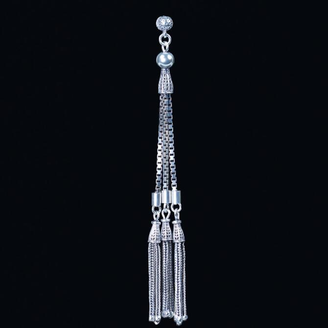 Üçlü Zincir Saçaklı Tasarım Tesbih Püskülü - Tesbihcibaba