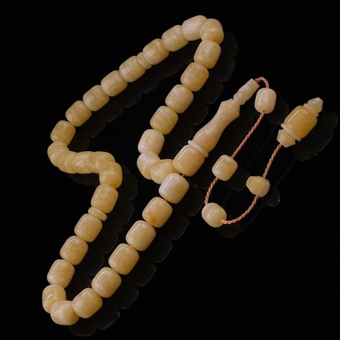 Usta Elinden Yoğurtlu Damla Kehribar Tesbih - Tesbihcibaba