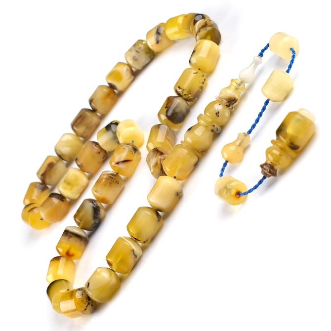 Usta İşçilik Özel Kesim Doğal Kaya Damla Kehribar Tesbih - Tesbihcibaba