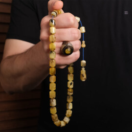 Usta İşçilik Özel Kesim Doğal Kaya Damla Kehribar Tesbih - 2