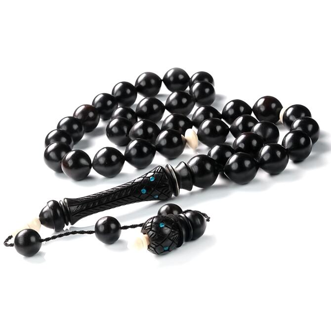 Usta İşçilikli Kalem İşleme İmame Abanoz Ağacı Tesbih - Tesbihcibaba