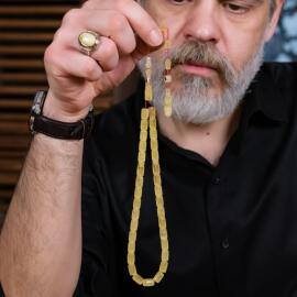 Usta İşi Kapsül Kesim Damla Kehribar Tesbih - 2