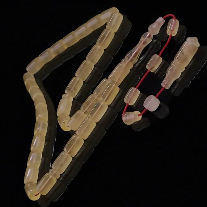 Usta İşi Kapsül Kesim Damla Kehribar Tesbih - Tesbihcibaba