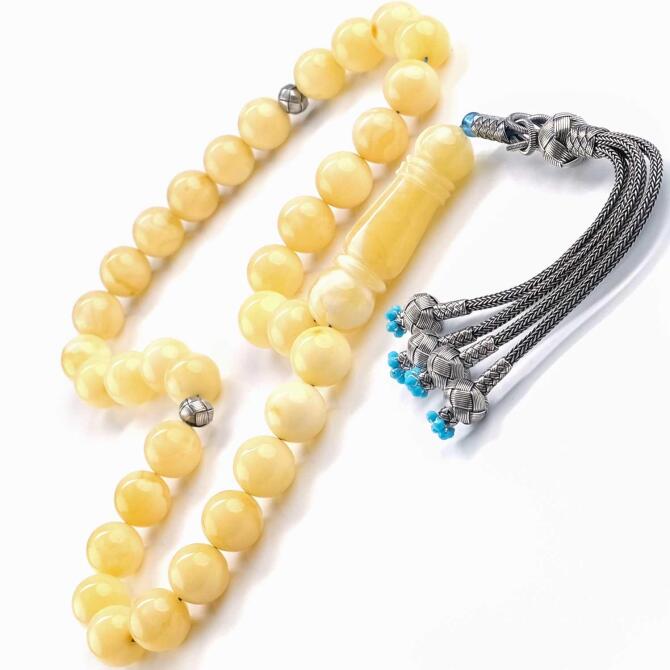 Usta İşi Kazaz Kaliningrad Kaya Damla Kehribar Tesbih - Tesbihcibaba