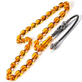 Usta İşi Kazaz Baltık İncisi Damla Kehribar Tesbih - Tesbihcibaba