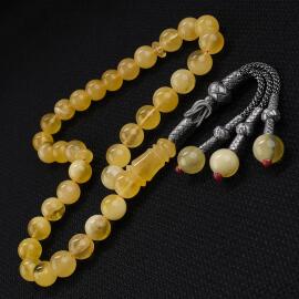 Usta İşi Kazaz Yoğurtlu Damla Kehribar Tesbih - 1