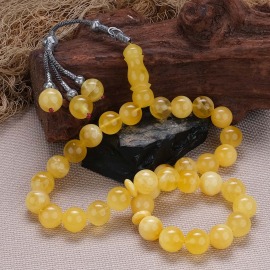 Usta İşi Kazaz Yoğurtlu Damla Kehribar Tesbih - 2