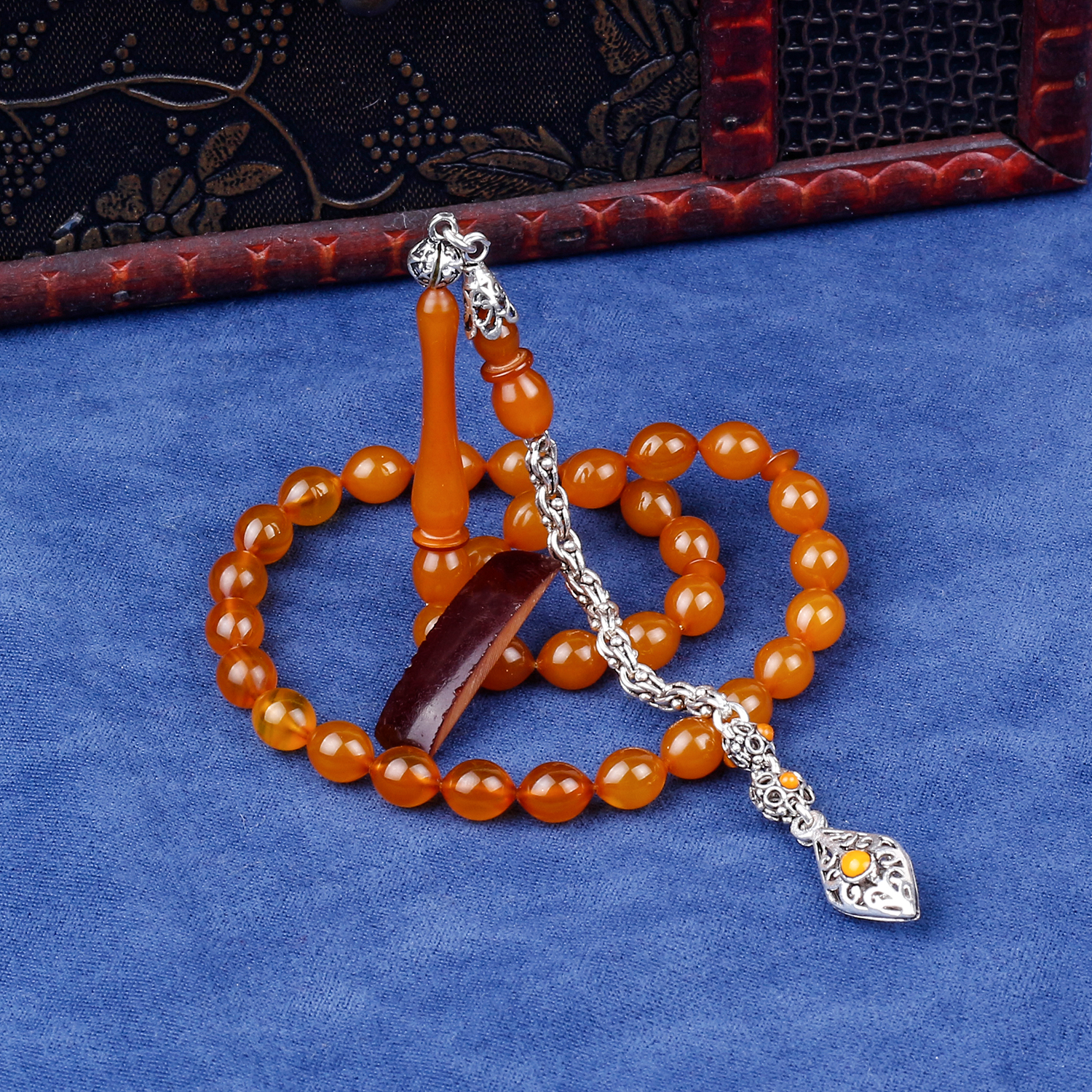 Usta İşi Koleksiyonluk Osmanlı Kehribar Tesbih Osmanlı