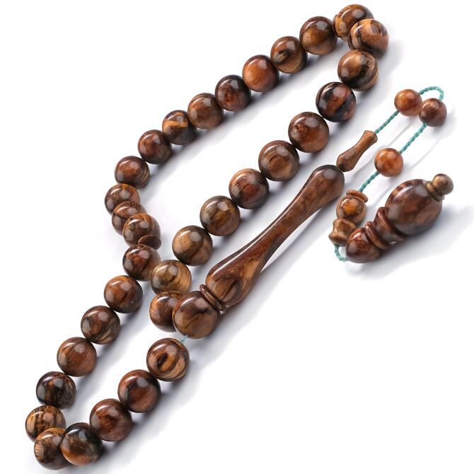 Usta İşi Özel Renk Misket Kesim Öd Ağacı Tesbih - Tesbihcibaba