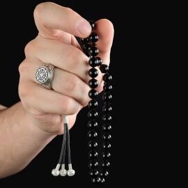 Usta İşi Üçlü Kazaz Erzurum Oltu Taşı Tesbih - 2