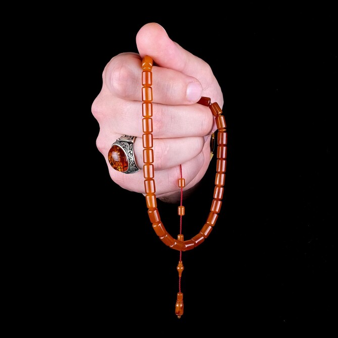 Usta Yapımı Kesme Model Osmanlı Kehribar Tesbih - Tesbihcibaba